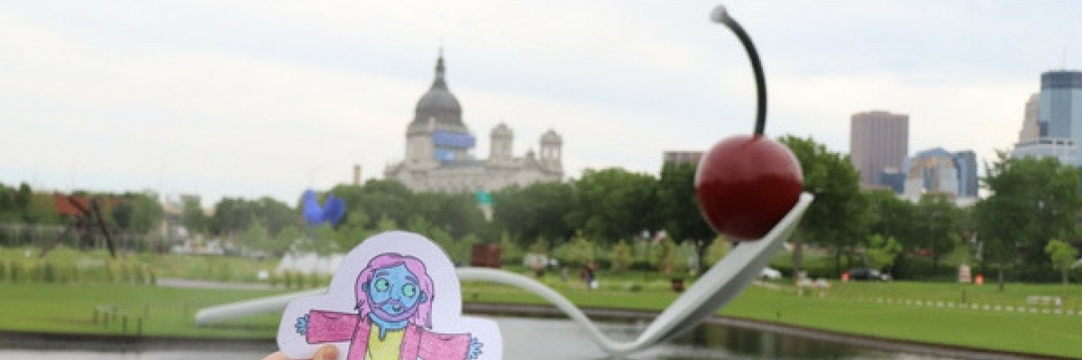 Flat Jesus visits Spoonbridge in Minneapolis | Sparkhouse Blog