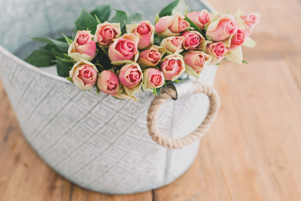 Flowers in a bucket for Mother's Day | Sparkhouse Blog
