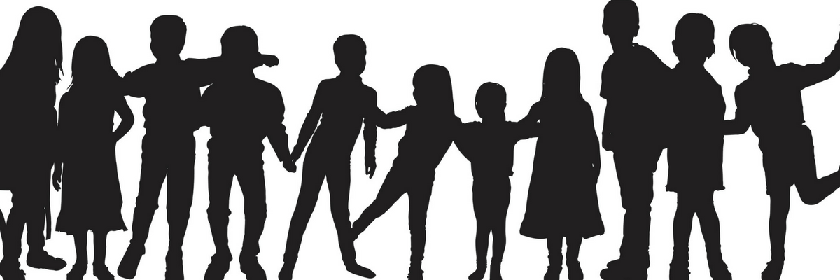 Silhouette of a group of multiage kids | Sparkhouse Blog