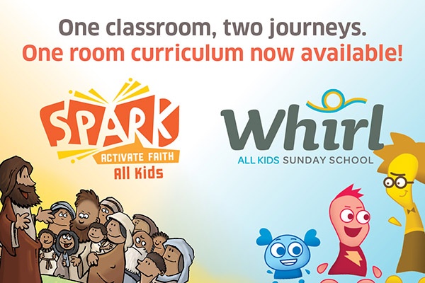Spark: Activate Faith All Kids and Whirl All Kids logos | Sparkhouse Blog